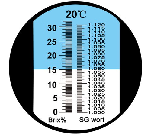 Refraktometer, risepro® hausgebrautem Bier Alkohol Hydrometer Dual-Skala Brix 0 ~ 32% Würze SG 1,000 ~ 1,120 spezifische erdanziehungskraft Zucker Wein Bier Juice Fruit Gras (Aluminium) - 2