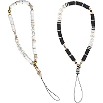 2 Cordini Per Cellulare Con Perle Bianche - Ciondolo Porta Telefono Con Portacarte Trasparenti - Foto 8