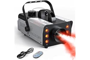 Máquina de Humo, HOLDLAMP 1200W 6 LEDs RGB Máquina de Niebla con Mando a Distancia Inalámbrico Adecuado para Fiestas, Halloween, Bodas, Escenarios, Navidad