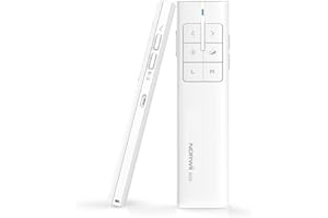 Norwii N99 Wireless Presenter with Air Mouse, Rechargeable Hyperlink Volume Control Presentation Clicker PowerPoint Remote Control Laptop Clicker 2.4GHz (White)
