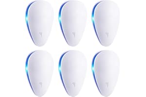 JAR HEADS Ultrasonic Pest Repeller(6 Pack), Electronic Mouse Repeller Plug in Bug Repellent for Control Mice, Mosquitoes, Spiders, Cockroaches, Ants, Bugs, Fleas, Harmless to Pets and Human