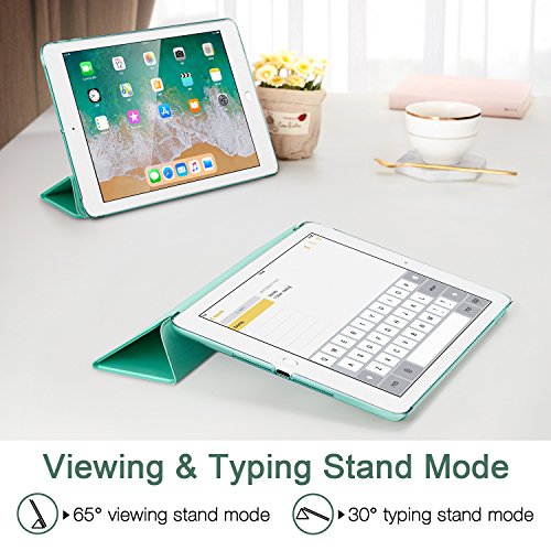 iPad Air Hülle, ESR® Yippee Series Auto aufwachen / Schlaf Funktion Wickelfalz Ledertasche mit Lichtdurchlässig Rückseite Abdeckung Leichtgewicht Schutzhülle für iPad Air / iPad 5 (MintGrün) - 8