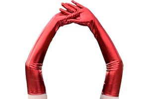 Achsoo Women's Long Evening Party Patent Leather Elegant Gloves Ladies Costume Dress Cosplay