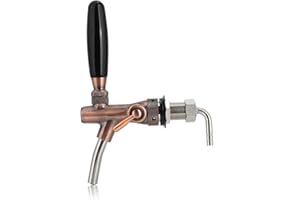 STEEIRO Bierzapfhahn Einstellbare G5/8 Gewinde Bierhahn Chrome Fassbierhahn, Einstellbarer Bier Zapfhahn für Hause Bar Restaurants((Vintage -Kupfer)