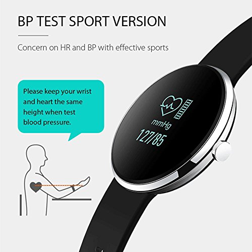 KOBWA Fitness Armband, Bluetooth 4.0 Fitness Tracker mit Pulsmesser, Blutdruckmessgerät, Schrittzähler, Schlafanalyse, Push-Message, IP67 Wasserdicht Ultra Dünne Aktivitätstracker für Android und IOS - 4