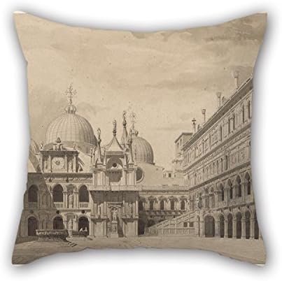 SkuGo 16 X 16 Inches / 40 By 40 Cm Oil Painting Charles Garnier - The Courtyard Of The Doge's Palace In Venice Throw Pillow Case,both Sides Is Fit For Home Theater,kids Room,dining Room,bf,kids Roo