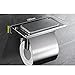 Produktbild IWQTO Edelstahl Toilettenpapierhalter Roll-rack Support Wandmontage typ Badezimmer Küche Handy Regal Verteiler 100% metal Polnische Chrome Nickel gebürstet Ihre 304-C 7x3x4inch