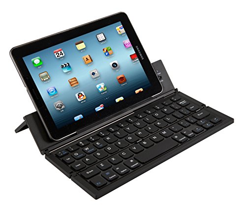 Faltbare Aluminium Bluetooth QWERTY Tastatur für Asus Z300M-6A092A Zenpad – F18 Schwarz - 2