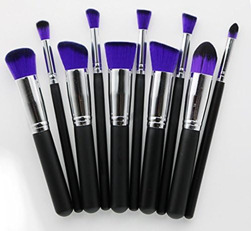 Chinkwin 10pcs/set Professional Makeup Brushes Set Kit Facial Cheek Eyebrow Eyeshadow Powder Foundation Brush Cosmetics Make up Tools (Purple)