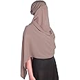 Yeieeo Instant Chiffon Hijab with Undercap Fashion Solid Color Chiffon Head Wraps Under Scarf Caps Muslim Fashion Bandage