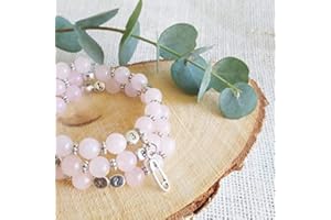 Naïris bijoux Bracelet d'allaitement quartz rose - permet de noter l'heure de la dernière tétée ou dernier biberon - modèle Lesmana