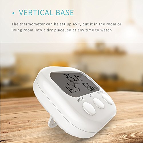 Tikitaka LCD-Digital-Thermometer-Hygrometer TA638 Temperatur- und Feuchtigkeitsmessgerät Messgerät mit Uhr Wetterstation - 5