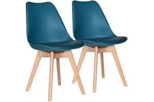 AVC Designs Set of 2 Dining Chairs Designer Wooden Home Office Commercial (Teal)