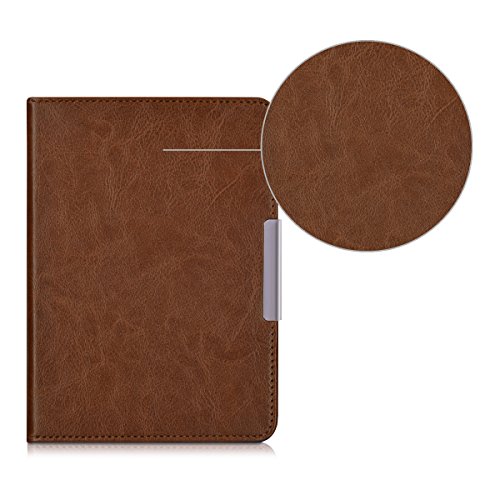 kwmobile Hülle für Tolino Shine 2 HD – Flipcover Case eReader Schutzhülle – Bookstyle Klapphülle Dunkelbraun - 6