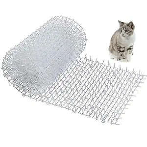 One Sight Scat Mat with Spikes for Cats Dog Anti-Cats Network Digging Stopper Deterrent Mat for Garden and Fence, White, 98