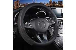 Istn - Funda de Volante de Seda de Hielo Transpirable Antideslizante para Unisex negro