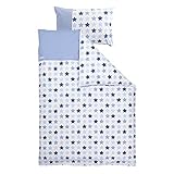 LITTLE DUTCH 0558 Kinderbettwäsche Mixed Stars Blue Größe: 100 x 135 cm und 40 x 60 cm
