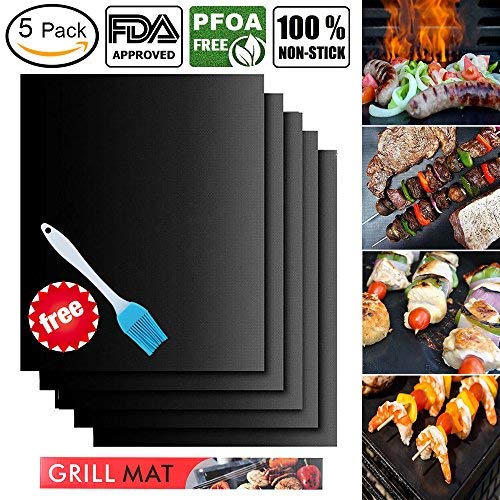 Estera de Barbacoa, Estera para Parrilla de Barbacoa Cocina de Gas, Carbón, Horno y Grill Eléctrico - BBQ Grill Mat, Durable, Resistente al Calor (15,75'' x 13'')