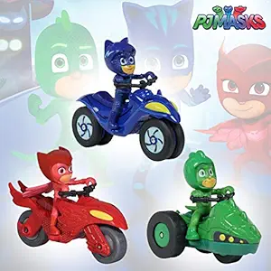 Pj Masks Diecast Catboy, Gecko and Eulette Series Vehicle Toy Set for Kids, 7 cm - Pack of 3