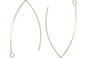 BENECREAT 20 PCS Real Gold Plated V-Shape Ear Wire Hooks Accessories for DIY Making Findings