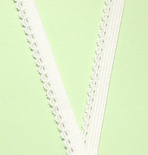 3 m Wäschespitze elastisch 10 mm weiß