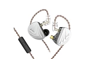 Yinyoo KZ AS16 IEM con 8 Armaduras Equilibradas, Monitores con Cable Desmontable 2pin (Negro con Micrófono)