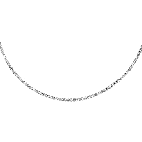 14k Weißgold Franco Kette Diamantschliff Italienisches Gold