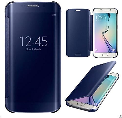 Smart Mirror S Clear View Flip Folio Case Cover for Samsung Galaxy (Galaxy S6, Blue)