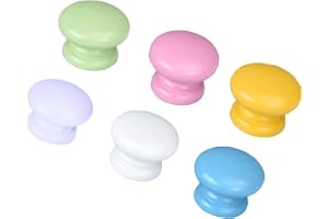Tingz 6 st skåpknoppar, färgglada dörrknoppar, söta runda svamplådsknappar, handtag med lådor, möbelknoppar, dörrdragar med s