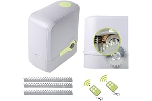 MOTIC - Motor Puerta Corredera - Kit motor puerta de garaje corredera hasta 500 kg - Motor puerta corredera exterior - Incluye motor, cuadro de control, 2 mandos a distancia y 3 metros de cremallera