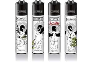 CLIPPER / FIRE-FLOW Clipper® Lot de 4 briquets de Badass Angels