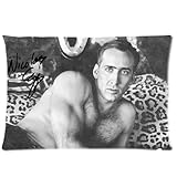 Nicolas Cage Hollywood Cool Movie Supertar Custom Square Zippered Pillowcase Cover Standard Size 20"x30" Two Sides