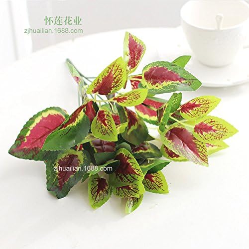HUAYIFANG Decorative Background Wall Plant Wall Plastic Home Decoration,Red Perilla
