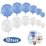 【Multi-Größen für Multi-Funktion】2X Insgesamt 6 Stück pro Satz: 6.5CM, 9.5CM, 11.5CM, 14.5CM, 16.5CM, 21cm. Die Behälter in verschiedenen Formen und Größen abdecken können, einschließlich: Salatschüsseln, Glas, Glas, Lebensmittel, können, Dosen, Tassen, Saft Caps, Töpfe, Pfannen, Wassermelone, Ananas, Melone oder andere Früchte und Gemüse.