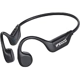 IFECCO Bone Conduction Headphones, Wireless Bone Helmets with Microphone | Headphones for Running Cycling Fitness, IPX5 Water