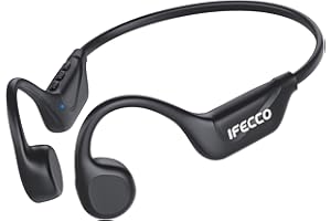I LOVE E IFECCO IFECCO Cuffie Conduzione Ossea, Auricolari Conduzione Ossea Bluetooth 5.4 con Microfono, IPX5 Impermeabili Auricolari Sportive, Open-ear Cuffie per Ciclismo Corsa Fitness