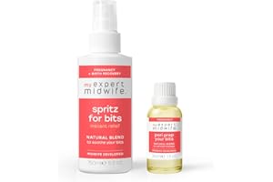 My Expert Midwife Just For Bits - Birth Prep & Recovery Duo with Spritz for Bits Postnatal Relief Perineal Spray and Peri Prep Your Bits Perineal Massage Oil (Pack of 2)