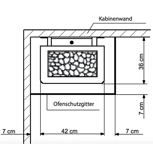 Saunaofen-Set EOS 43.FN 9kW in Anthrazit mit Perleffekt + Sauna-Steuerung EOS Econ D1 + Aufguss-Schöpfkelle EXKLUSIV - 7