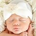 Ularma Newborn Hospital Hat Newborn Baby Hats With Pretty Bow Flower Pearl (White)
