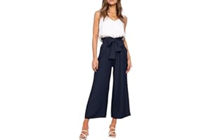 FANCYINN Femmes 2 pièces Combinaison décontractée été sans Manches débardeur Taille Haute Pantalon avec Poche