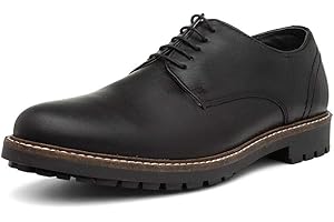 Thomas Crick Men's 'Risley' Derby Shoes, Stylish Comfortable and Classic Smart-Casual Shoes, Durable and Exquisite Design, Crafted with Premium Leather (Black/Wood)