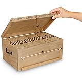 Retro-Holzbox mit 12 Fotoalben für insgesamt 288 Fotos im Format 10x15 cm