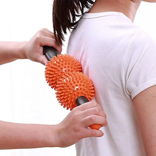 QIAN Fitness Score Double Roller Massage Bats - Trigger Point Massage Stick - Stretch Your Muscle Exercise Massager