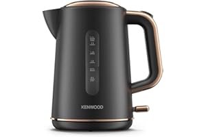 Kenwood Abbey Lux Water Kettle, 360° Swivel Base, Fast Boiling, Removable Filter, Water Capacity 1.7L, ZJP05.C0DG, 3000W, Dark Grey with Rose Gold