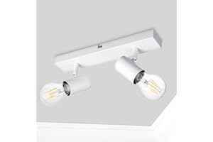 Dehobo Faretti da Parete Interno Orientabili, Bianco Lampadario Faretti Led Soffitto non Inclusa Lampadina E27, Luci da Soffitto e27 per Soggiorno, Corridoio, Entrata o Scale, Max Non più di 60W