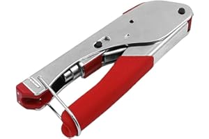 BOABY Alicates De Crimpado, Kit De Herramientas De Cable Coaxial Herramienta De Crimpado De Compresión Tipo F Conector Rg59 Rg6 Y Cortador De Cable De Junta F Coaxial Giratorio Para Rg-58 Rg-59 Rg-62