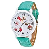 Junjie Dame Uhr Armbanduhr Männer Herren Fitness Frauen Tischuhr Smartwatch wasserdicht Schön und zart Geschenk-Dame-Glasspiegel-Weihnachtsmann-Rotwild Edelstahl Armband Sport Leather Freizeit