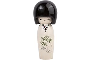 LACHINEUSE bambola giapponese Asuka 14 cm - Kokeshi Kimono in legno di bambù - Colore bianco - Figurina decorativa giapponese - Kokeshi tradizionale giapponese - Idea regalo decorativa asiatica originale