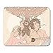 Produktbild HOTNING Gaming Mauspads, Gaming Mouse Pad Red Girl Couple of Hippy on Sunny Afternoon Sketch Hair Dream Love Flower Woman 11.8"x 9.8" Decor Office Nonslip Rubber Backing Mousepad Mouse Mat