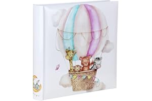 IDEAL TREND Cat & Bears Fotoalbum 30x30 cm 100 weiße Seiten Baby Kinder Foto Album Fotobuch: Farbe: Zoo on Ballon
